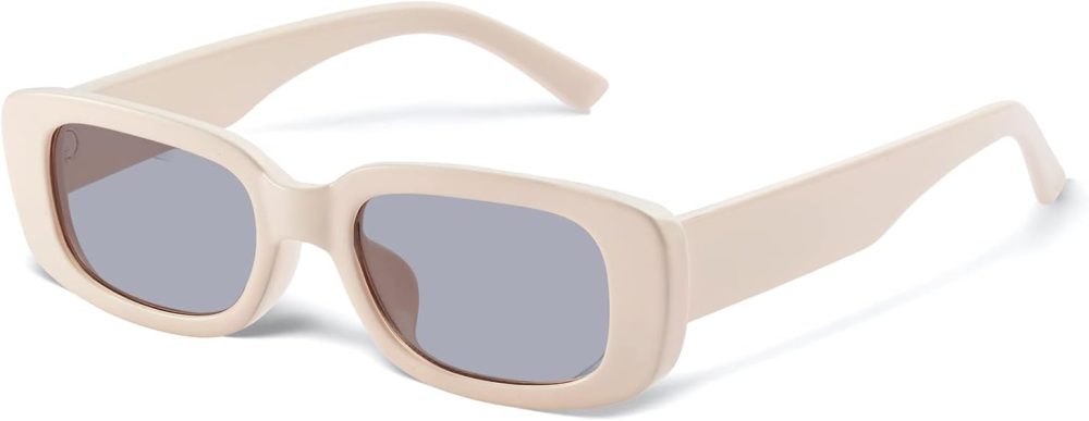 Rectangle Sunglasses for Women Men Trendy  Retro 90s Sun Glasses UV Protection Cool Square Frame