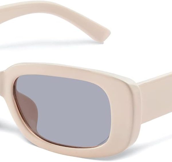 Rectangle Sunglasses for Women Men Trendy  Retro 90s Sun Glasses UV Protection Cool Square Frame