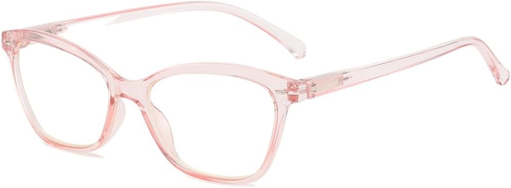 Nearsighted Lightweight Short-Sighted Distance Glasses, Black Transparent Pink Myopia Glasses (NOT READING GLASSES)