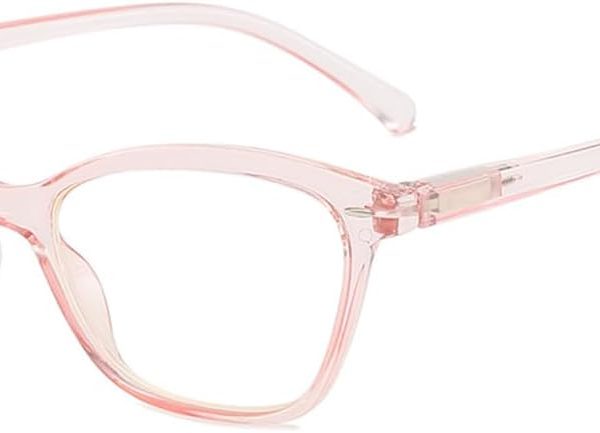 Nearsighted Lightweight Short-Sighted Distance Glasses, Black Transparent Pink Myopia Glasses (NOT READING GLASSES)