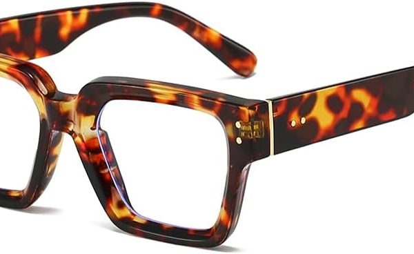 Fashion Square Glasses for Women Men Trendy Thick Frame Computer Eyeglasses Black Frame Clear Lens eyewear