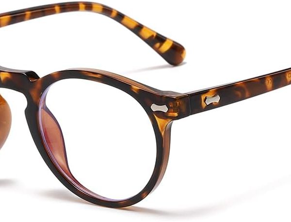 Round Blue Light Glasses for Women Men Fashion Retro Circle Frame Computer Eyeglasses Anti Eyestrain