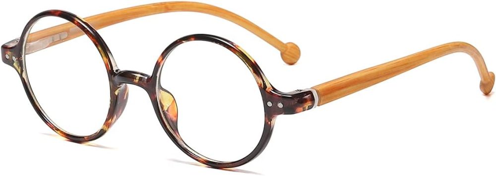 Retro Round Blue Light Blocking Glasses for Women Men, Literary Vintage Style Non-prescription Computer Eyeglasses