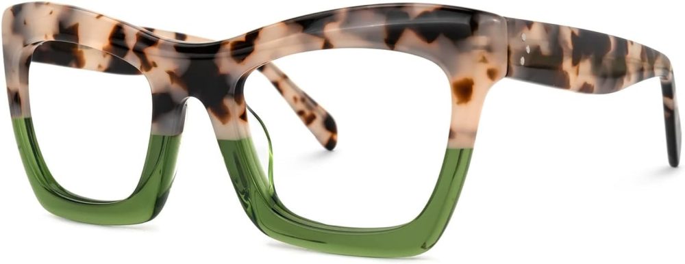 Stylish Rectangle Blue Light Blocking Glasses for Women Anti Eyestrain Dry Eyes Eyewear