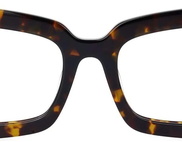 Retro Thick Blue Light Blocking Glasses, Acetate Rectangle Glasses Frame for Women