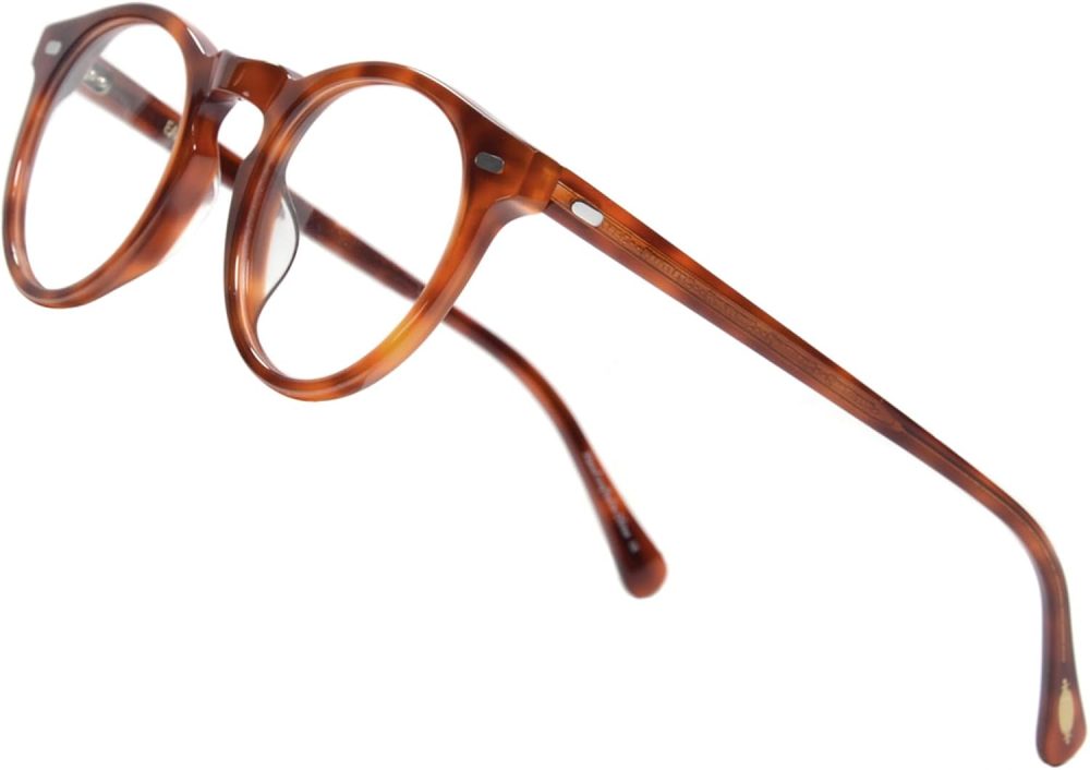 Vintage Round Glasses Clear Lens Thick Round Rim Acetate Eyeglasses For Men…