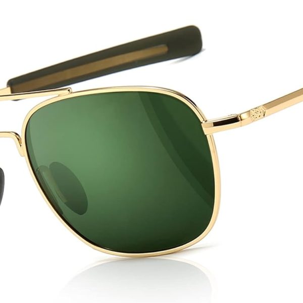 Men's Military Style Polarized Pilot Aviator Sunglasses Bayonet Temples