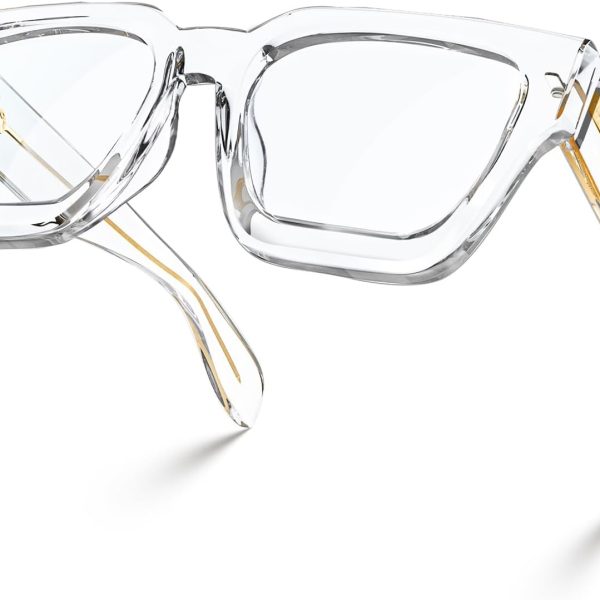 Blue Light Blocking Glasses with  Rectangle Frame and Chic Preppy Look for Women Men