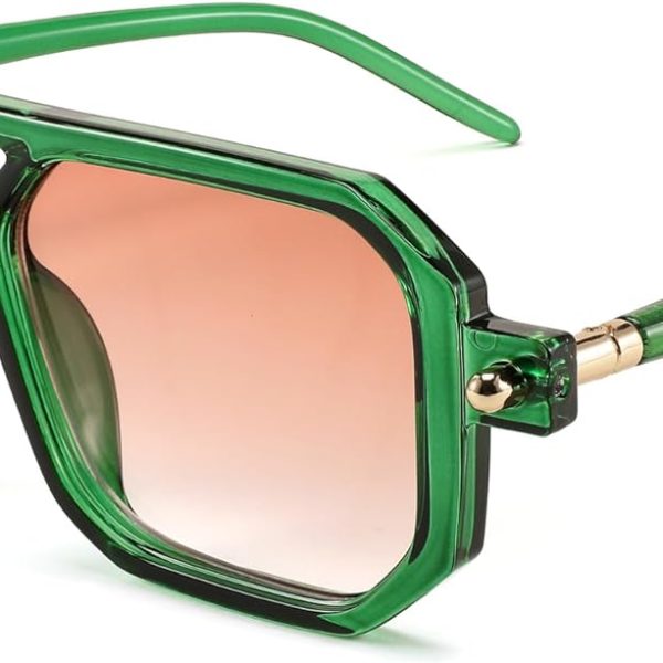 Vintage Square 70s Flat Aviator Sunglasses Women Men Classic Retro Stylish Frame UV400 Sunglasses