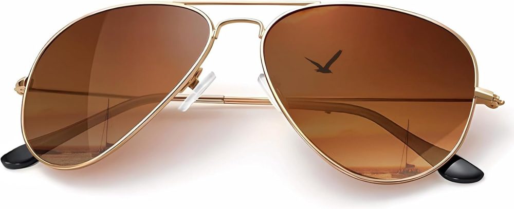 Classic Aviator Sunglasses for Men Women Driving Sun glasses Polarized Lens UV Blocking