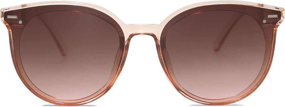 Sunglasses Womens Trendy  Classic Round Retro Vintage Shades Large Frame Sunnies