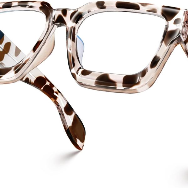 Blue Light Blocking Glasses with  Rectangle Frame and Chic Preppy Look for Women Men