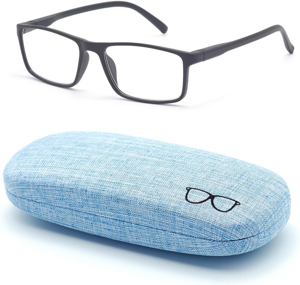 Nearsighted Glasses for Distance with Hard Case Blue Light Spring Hinge Glasses Not Reading Glasses