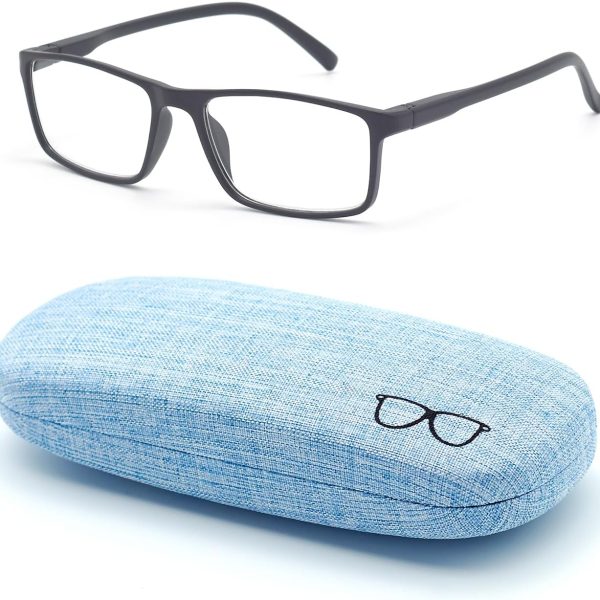 Nearsighted Glasses for Distance with Hard Case Blue Light Spring Hinge Glasses Not Reading Glasses