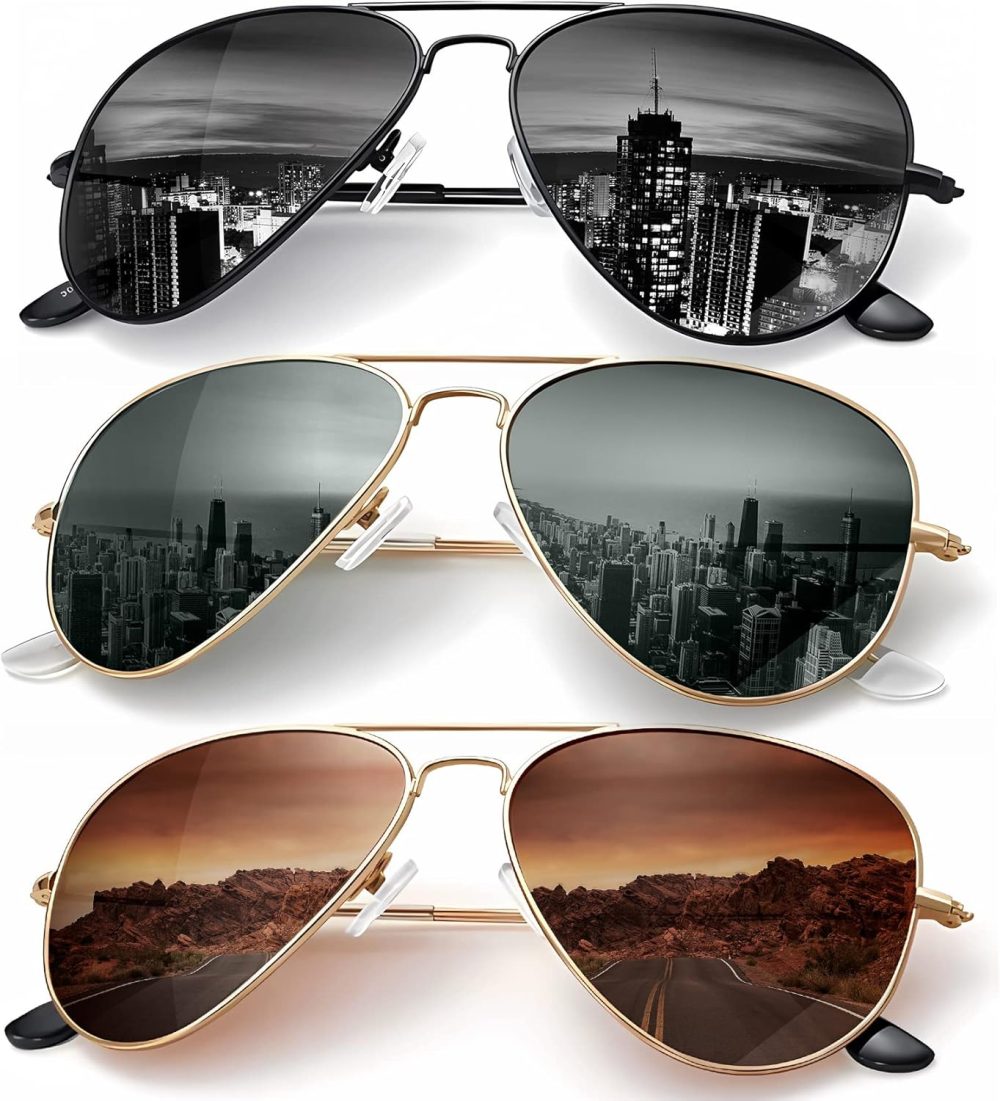 Classic Aviator Sunglasses for Men Women Driving Sun glasses Polarized Lens UV Blocking