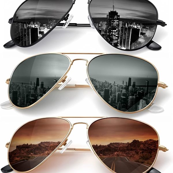 Classic Aviator Sunglasses for Men Women Driving Sun glasses Polarized Lens UV Blocking