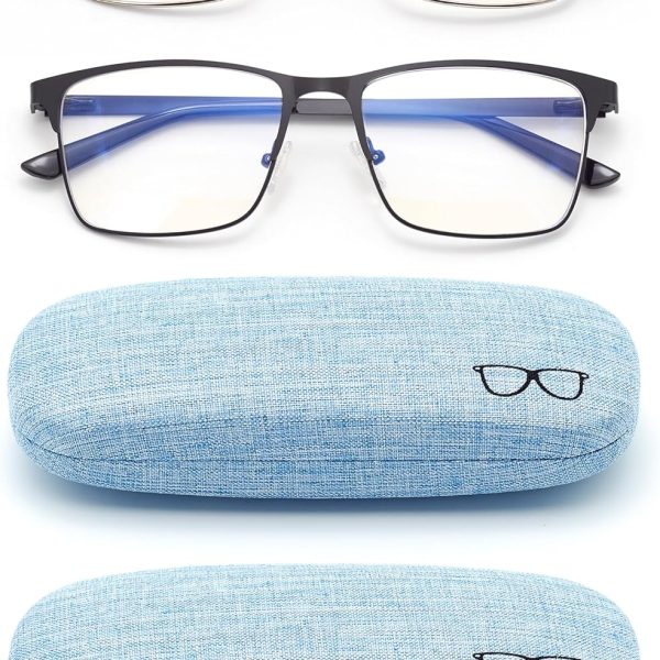Nearsighted Glasses for Distance with Hard Case, Spring Hinge Blue Light Glasses Not Reading Glasses